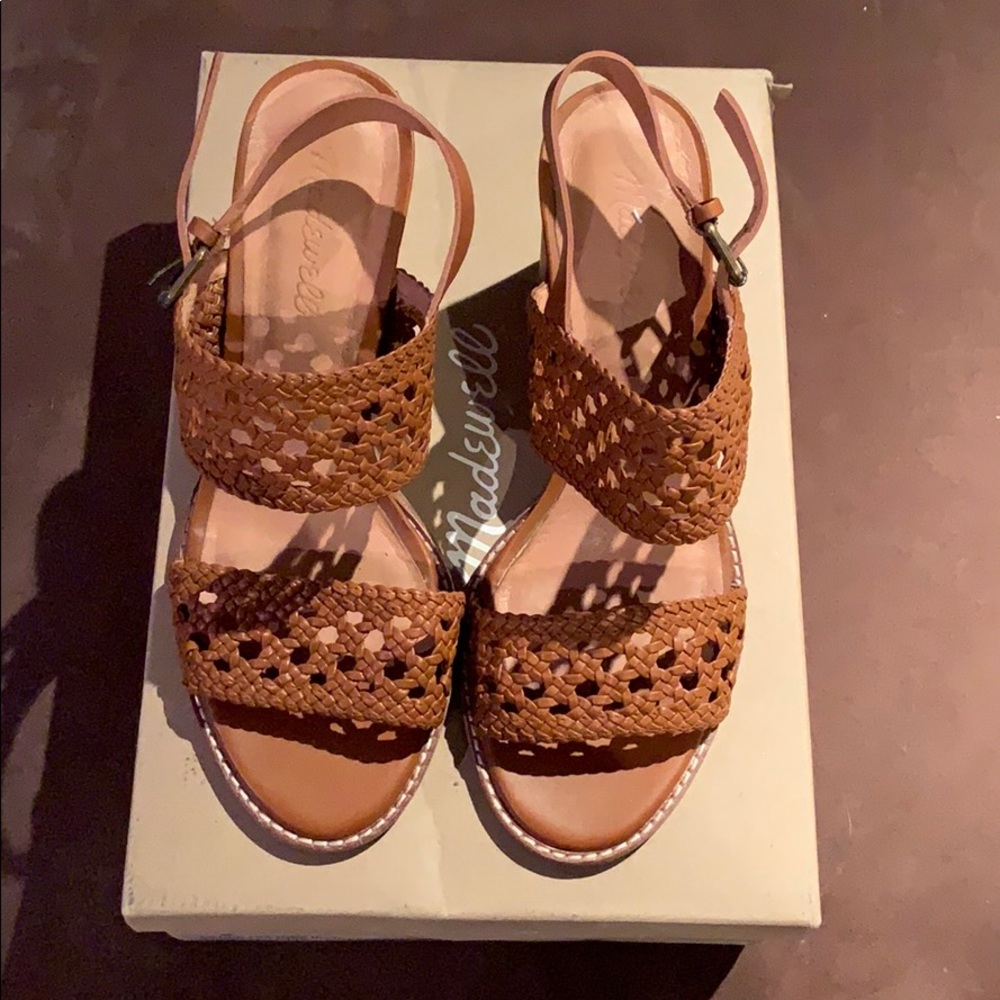 Madewell Basket Weave Leather High Heel Sandals